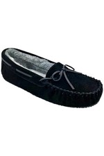 Minnetonka Women's Suede Slip-on Slippers Comfy Black