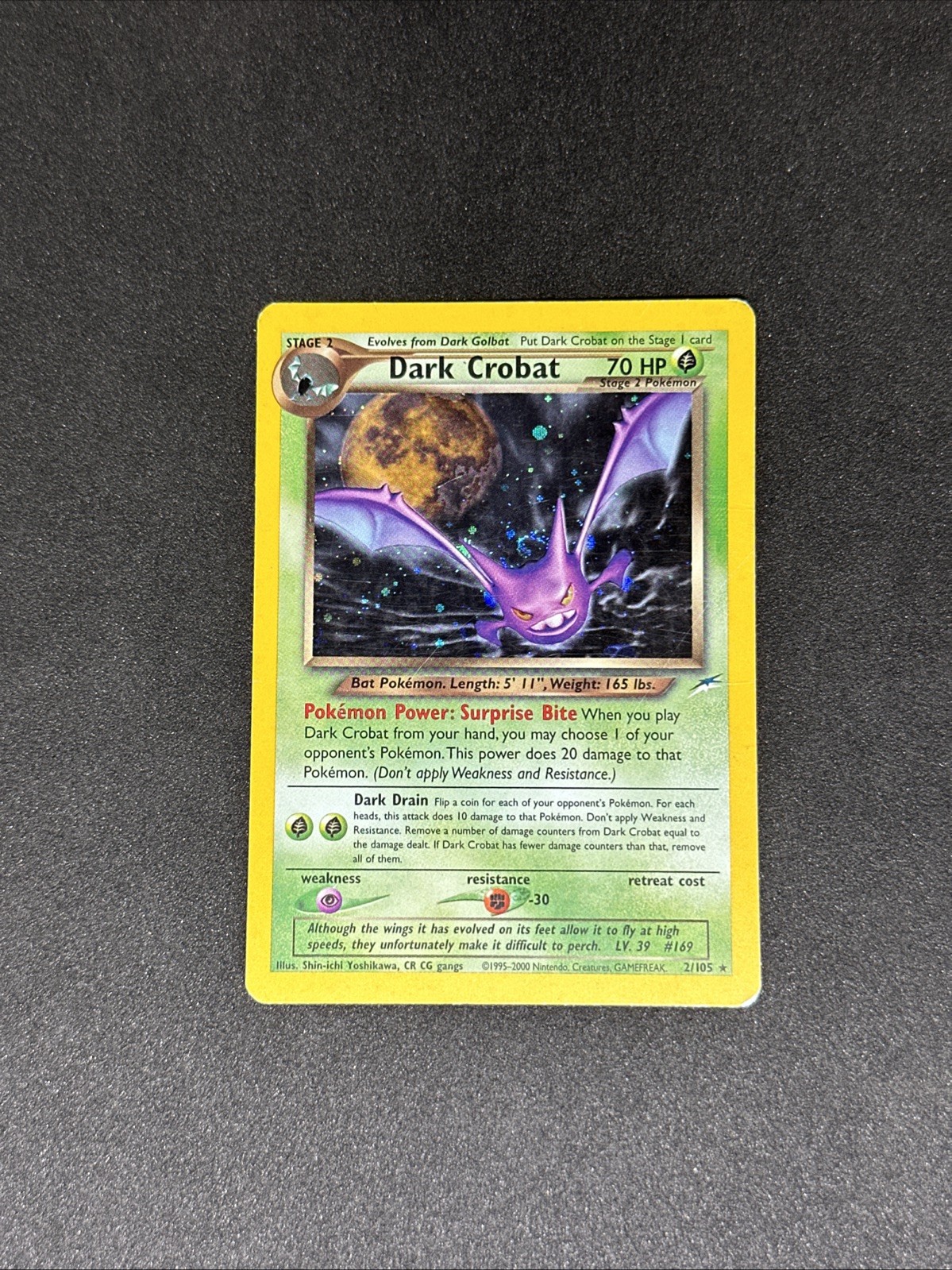 Dark Crobat - 2/105 - Pokemon Neo Destiny Unlimited Holo Rare Card WOTC HP