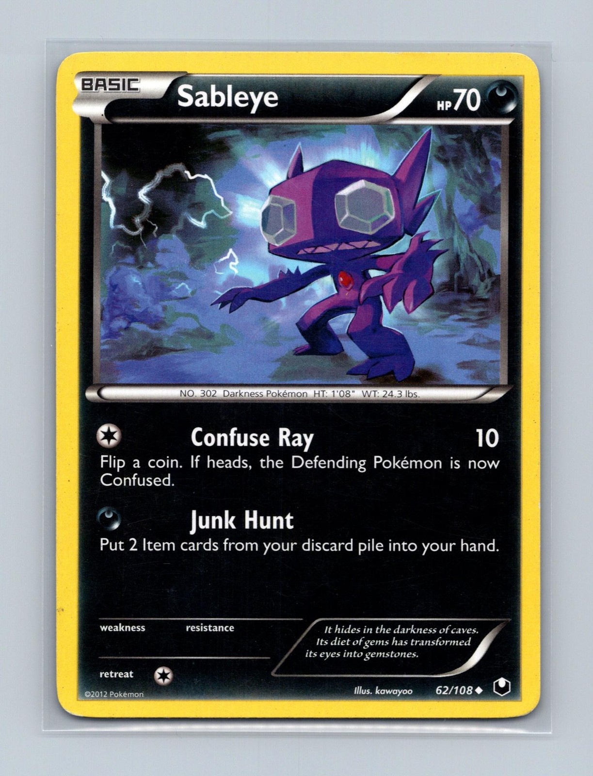 Sableye 62/108 Uncommon Dark Explorers Pokemon Lightly Played