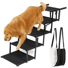 Dog Stairs for Large Dogs to Get in Car - 5 Step Foldable Pet Ladder Holds 20...