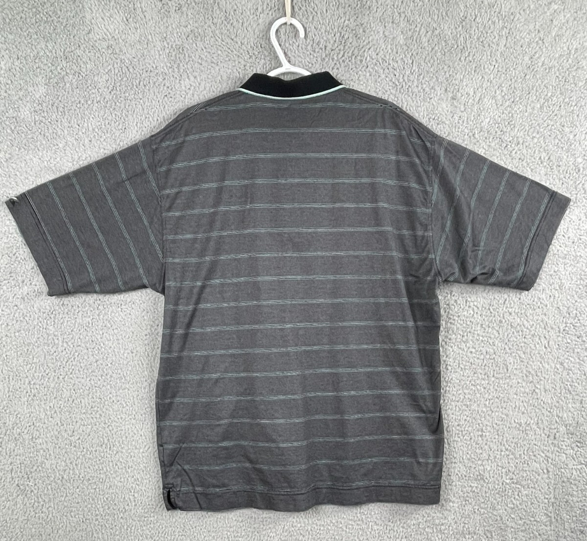 Cutter & Buck polo shirt adult large gray striped Angel Park Las Vegas logo