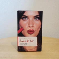 VICTORIA SECRET SARA'S LIP KIT DESIRE VELVET MATTE RUBY RED GLITTER GLOSS NIB