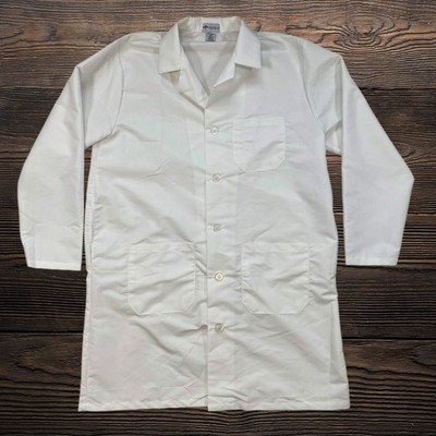 Medline White Lab Coat Professional Medical Scrub Coat Womens 40E