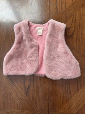 Emma  Elsa Faux Fur Girls Size 8 Vest Pink