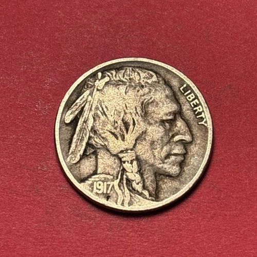 (1) Beautiful Toned Antique 1917-P Buffalo/Indian Head Nickel CHOICE F-FINE