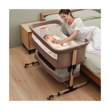 Soobaby 3 in 1 Baby Crib, Bassinet Bedside Crib Adjustable Portable Bed for I...