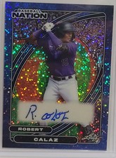 2026 Leaf Baseball Nation Robert Calaz Blue Sparkle Auto Ssp /10