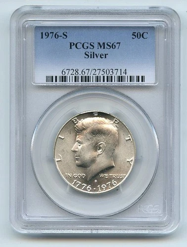 1976 S 50C Silver Kennedy Half Dollar PCGS MS67
