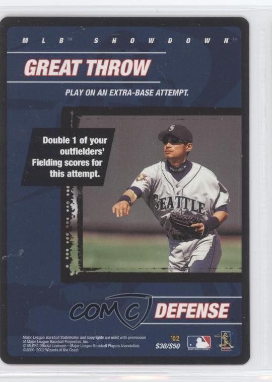 2002 MLB Showdown Strategy Defense Ichiro Suzuki Great Throw #S30 HOF 0b9
