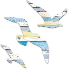 ZPSCXQ 3Pcs Beach Wall Art, Coastal Wall Art, Seaside Bathroom Accessories, Woo