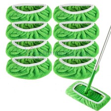 8-Pack Reusable Microfiber Mop Pads Compatible with Swiffer Sweeper, Dry Wet