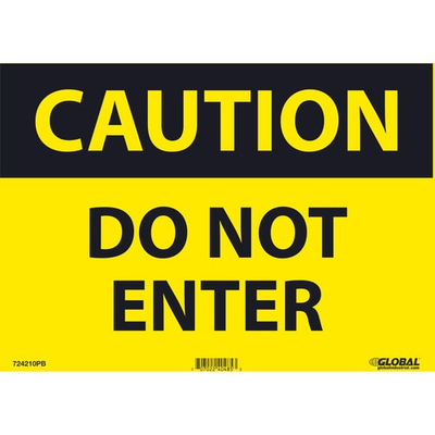 #ad #ad Caution Do Not Enter Sign 10x14 Pressure Sensitive Vinyl $15.98