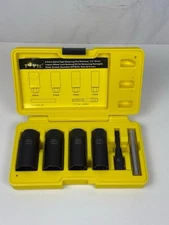 Topec 6-Pieces Spiral Type Deep Lug Nut Remover, 1/2" Drive Impact Wheel LockKit