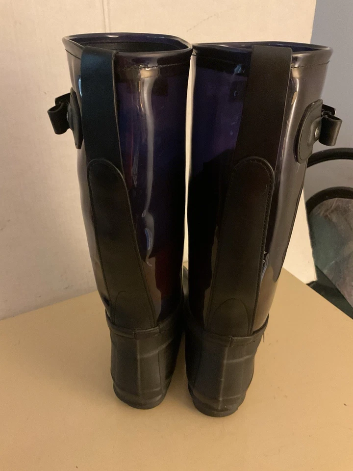 Botas de lluvia Hunter para mujer altas de goma y transparentes raras impermeables hasta la rodilla 7/38 Foto 3 de 4