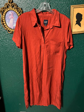 Gap Rust Knee Length 100% Lyocell Dress Sz Medium