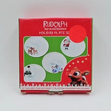 Vandor Rudolph The Red-Nose Reindeer Holiday Plate Set Of 4