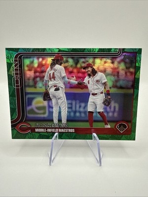 2025 Topps Series 1 - It Takes Two De La Cruz, India #295 Green Cactus /99