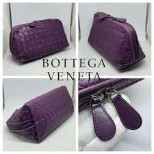 Bolso Bottega Veneta Intrecciato Cuero Púrpura Pequeño Soporte para Artículos