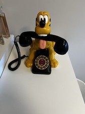 Vintage Disney Telemania Collectible Push Button Animated Pluto Telephone