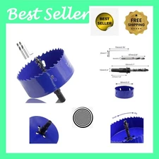 90mm Hole Saw with Hex Adapter - High-Speed Steel for Wood & Plastic Cutting