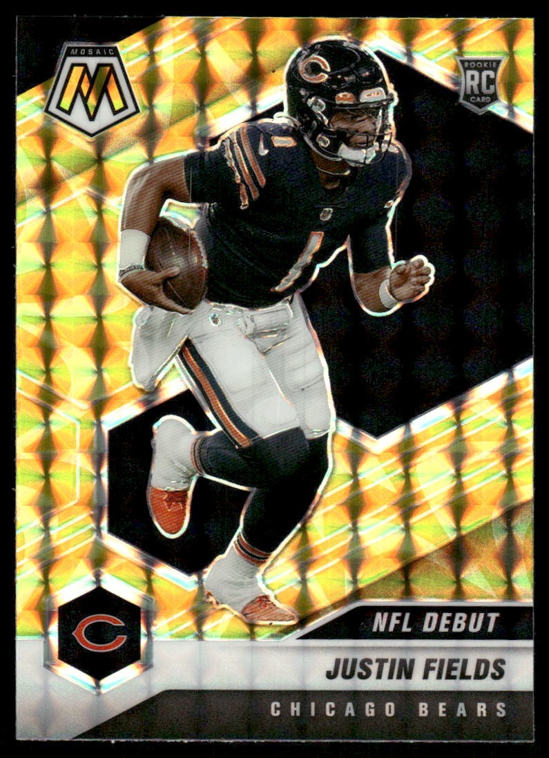 2021 Panini Mosaic #242 Justin Fields Prizm Reactive Yellow