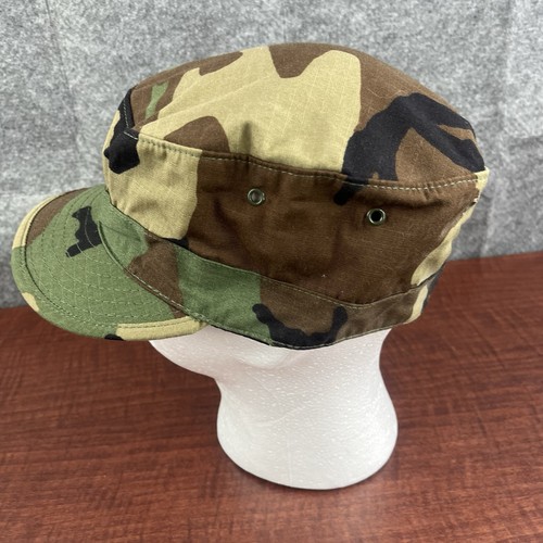 US Army Military Issue BDU Woodland Camo Hot Weather Cap Mütze Size 7 3/8 - Bild 2 von 7