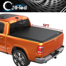 5FT Bed Soft Tonneau Cover Roll-Up for 2024 2025 2026 Toyota Tacoma Truck On Top