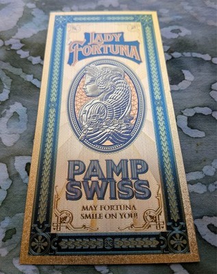 24k Gold Foil Plated Pamp Suisse Lady Fortuna Collectible Banknote. Mint!