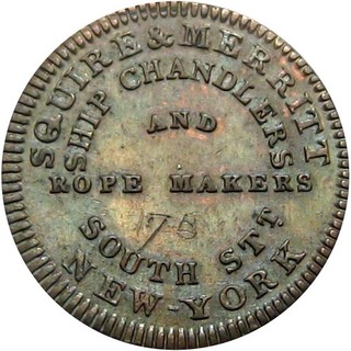 1836 New York City Hard Times Token Squire & Merritt Ship Chandlers HT 325 R4