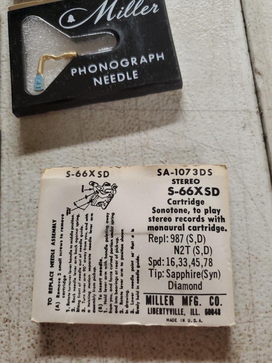 6 Miller Phonograph Needle S-66XSD, SA-1073DS, New (i312) | eBay