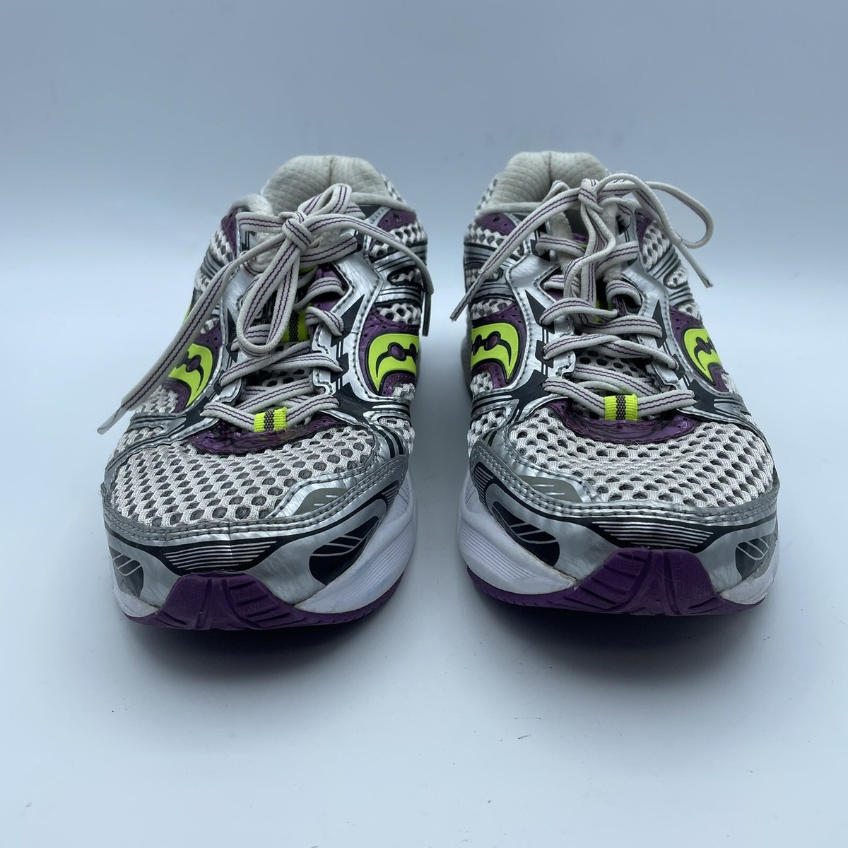 Saucony Guide 5 Women White Purple Silver Yellow Running Shoe Size 