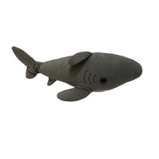 Great White Shark Gray Blue Plastic Eyes 14" Stuffed Animal Toy Plush
