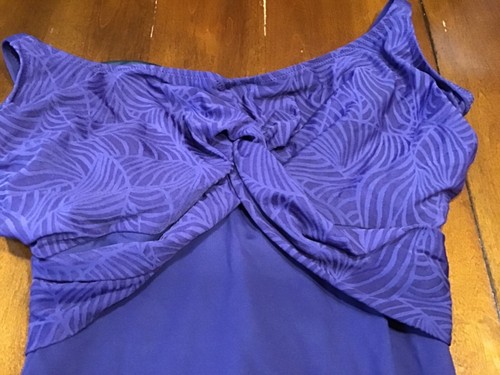 Ladies fantasie blue/gold acc swim bathing suit one piece size 34I new with tag - Picture 5 of 9