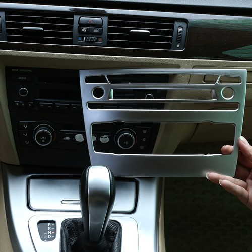 ABS Silver Central Control Air Condition Frame Trim For BMW 3 Series E90 2005-12 - Picture 2 of 9