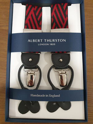 Authentic ALBERT THURSTON Braces Suspenders Combination Clip Button,M 35mm