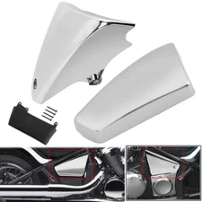 Chrome Battery Side Covers For Kawasaki Vulcan 900 VN900B Classic 2006-2020