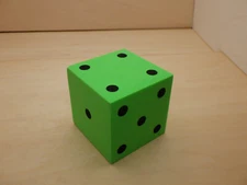 Single Foam 50mm D6 Die - Green - RPG Tool Tabletop Roleplay Games Supply CCG