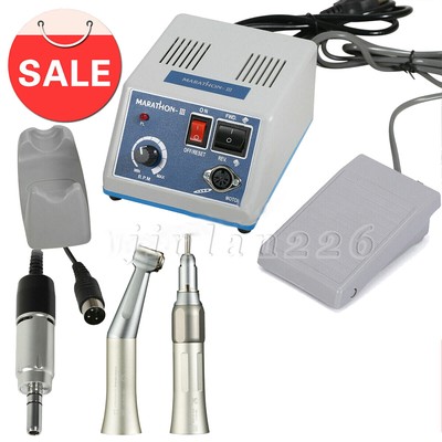 Dental Lab Marathon Electric Micromotor + Contra Angle Straight Handpiece N3 Kit