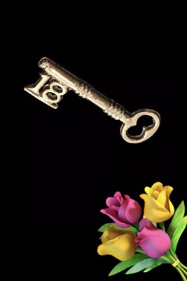 VINTAGE 18 BIRTHDAY KEY 9ct  GOLD PENDANT CHARM HAS MAKERS MARKS    *** RARE ***