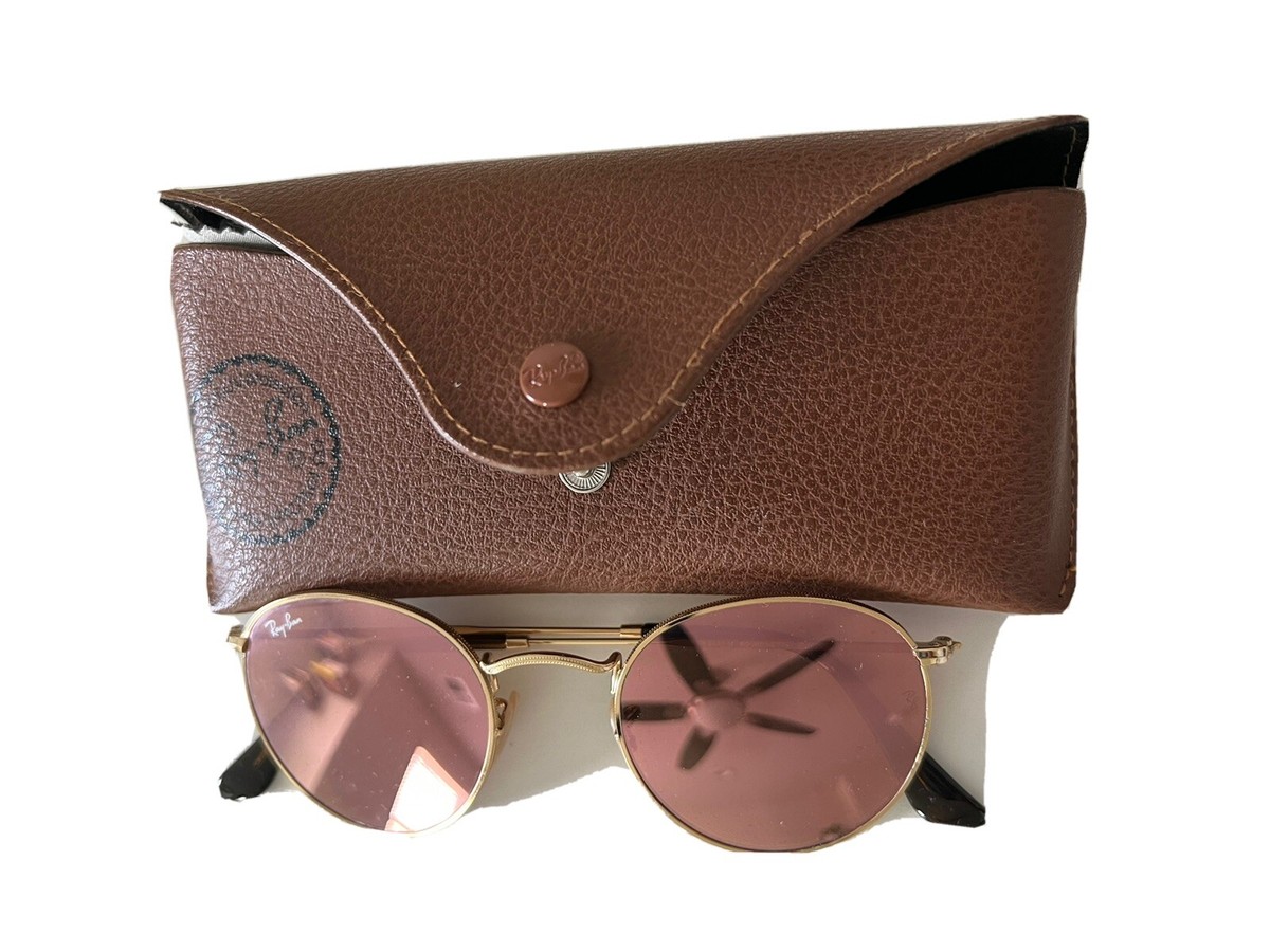 RayBan RB3447 Round Classic Sunglasses Women Flash Pink Lens