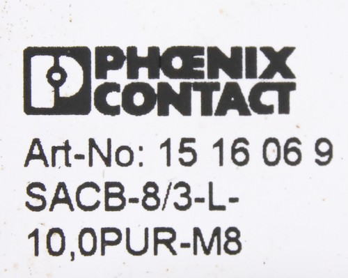 12035 PHOENIX CONTACT SENSOR/ACTUATOR BOX, P/N: 1516069 SACB-8/3-L-10,OPUR-M8 - Picture 6 of 6