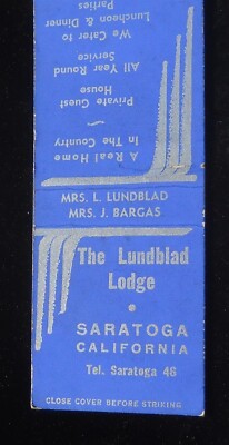 1930s? The Lundblad Lodge Guest House Mrs. J. Bargas Tel. 46 Sarasota CA MB