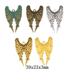 10pcs 39x24mm Alloy Charm Angel Wings Pendant Handmade Craft EF3909