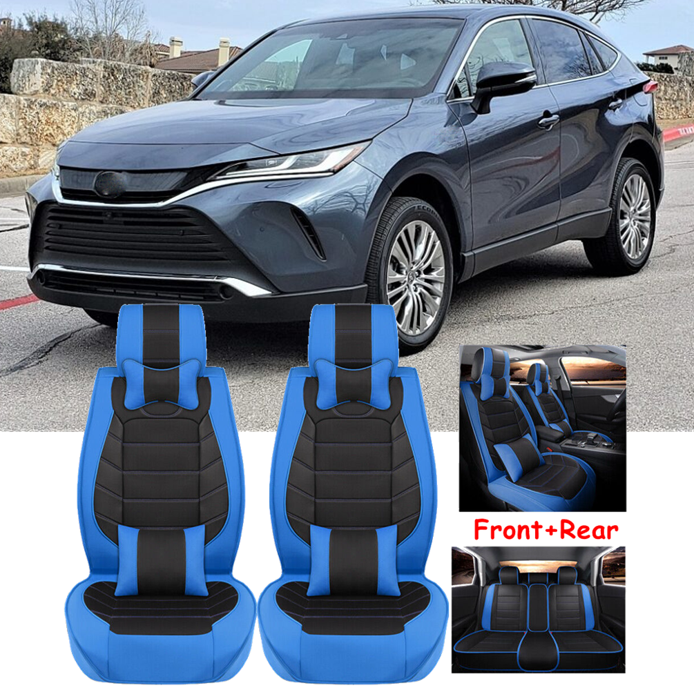 PU Leather Car Seat Cover 5-Seat Full Set Front Rear Cushion For Toyota Venza