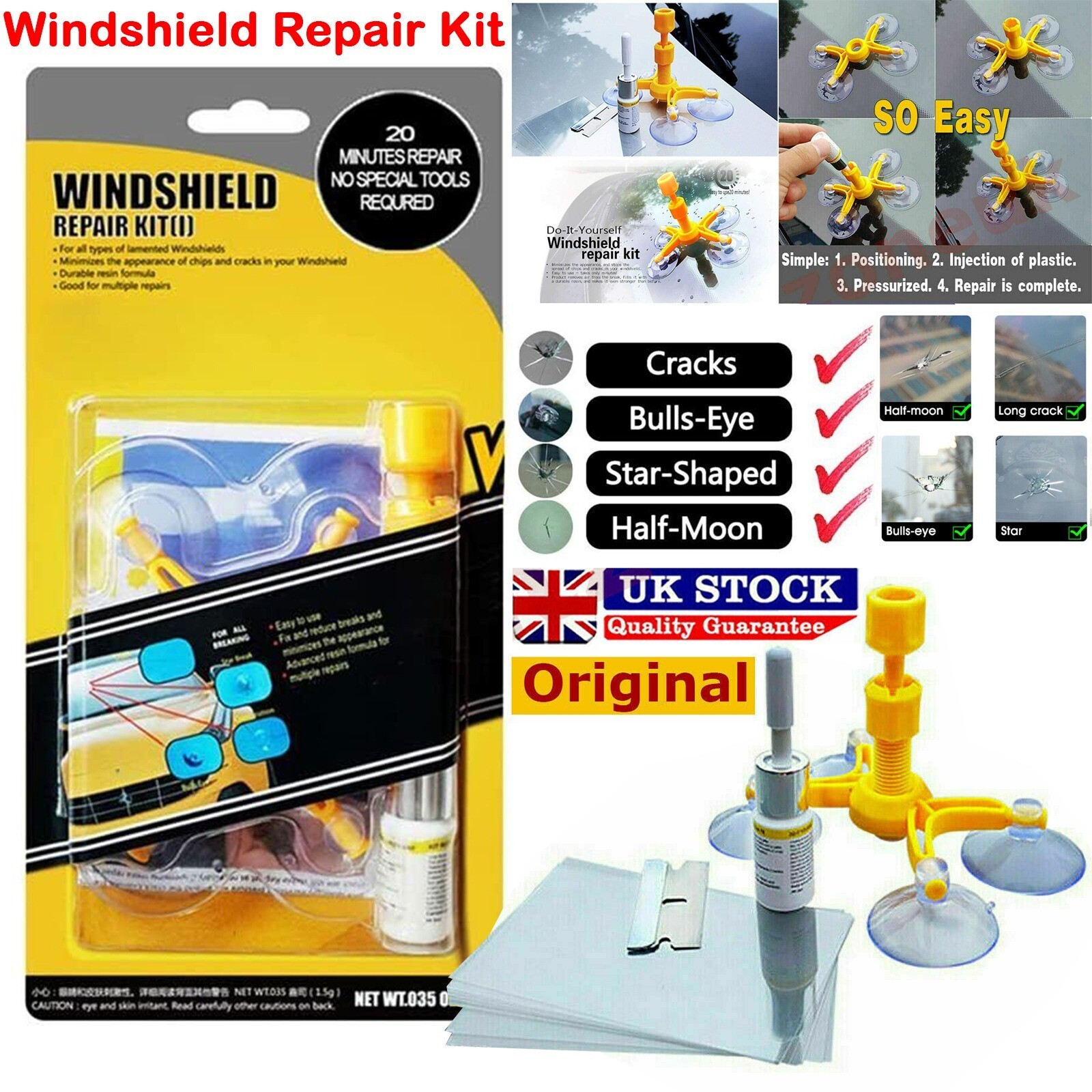 Car Windscreen Repair Kit Auto Windscreen Tool Windshield Repair Resin