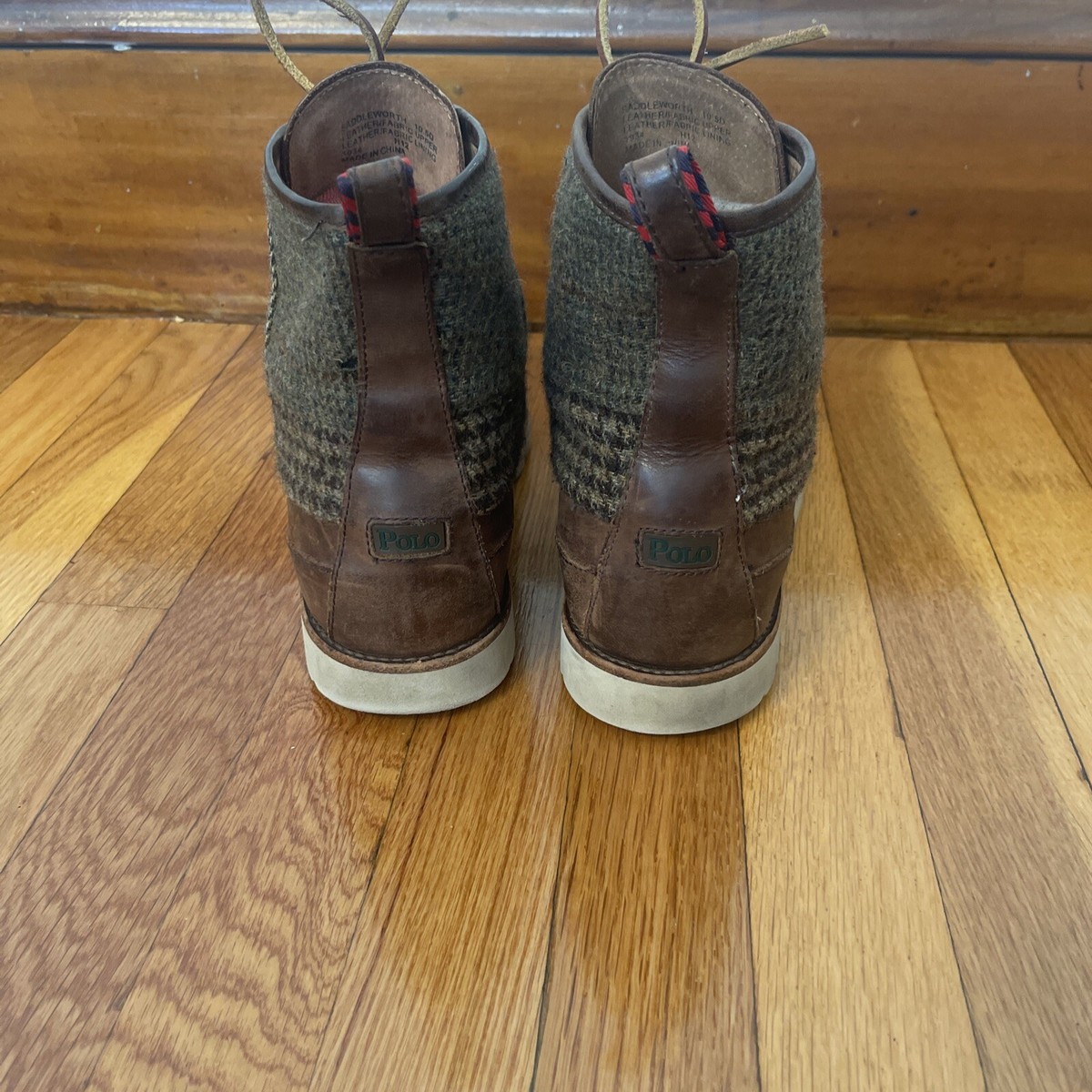 Polo Ralph Lauren Men’s Sz 10 D Saddleworth Boots Brown Leather Lace Up rare Polo Ralph Lauren Lace Up Brown Boots for Men for Sale  main image 3
