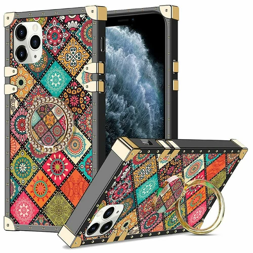 Luxury Ring Grid Totem Cover Case For 11 12 13 14 15 16 Pro Max XR XS 7 8 SE 16E - Picture 13 of 17