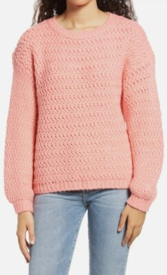 NWT Women's Vero Moda Freja Balloon Sleeve Pink Sweater, Size Small 