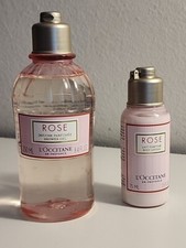 L'occitane en Provence Rose Lait Parfume Body Lotion Shower Gel Set. New