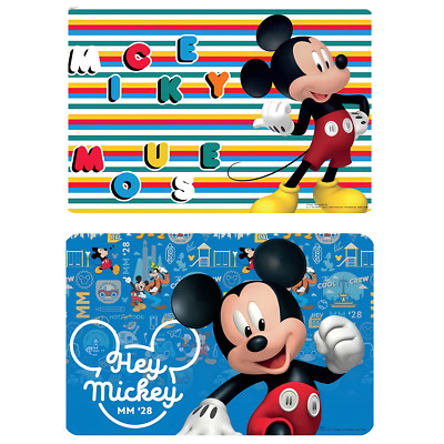 Mickey Mouse 2er Tischset für Kinder Tischunterlagen Set Platzdeckchen Kinder